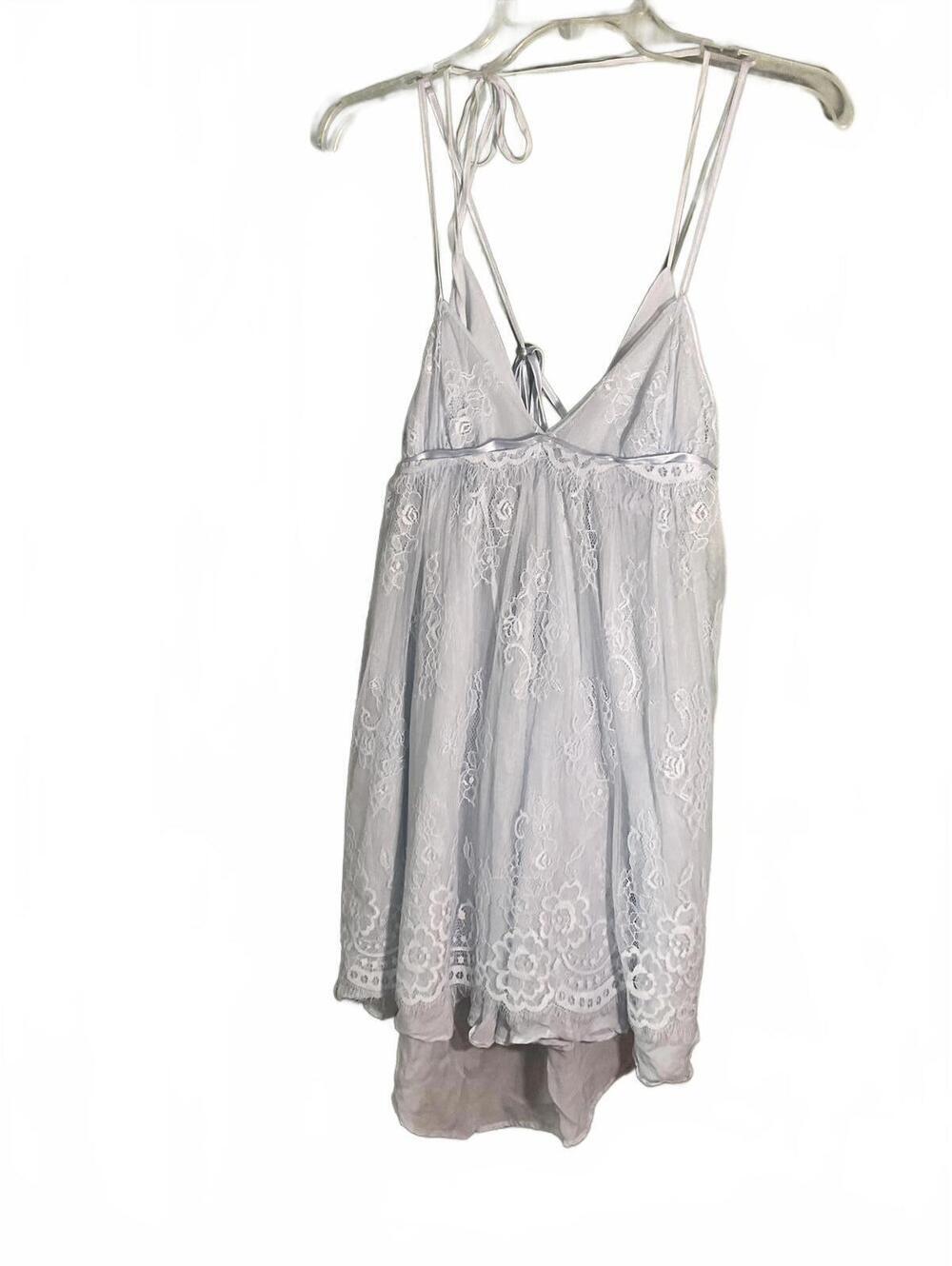 Victoria’s Secret Light Blue Pastel Silk Nightie with lace Overlay or Slip